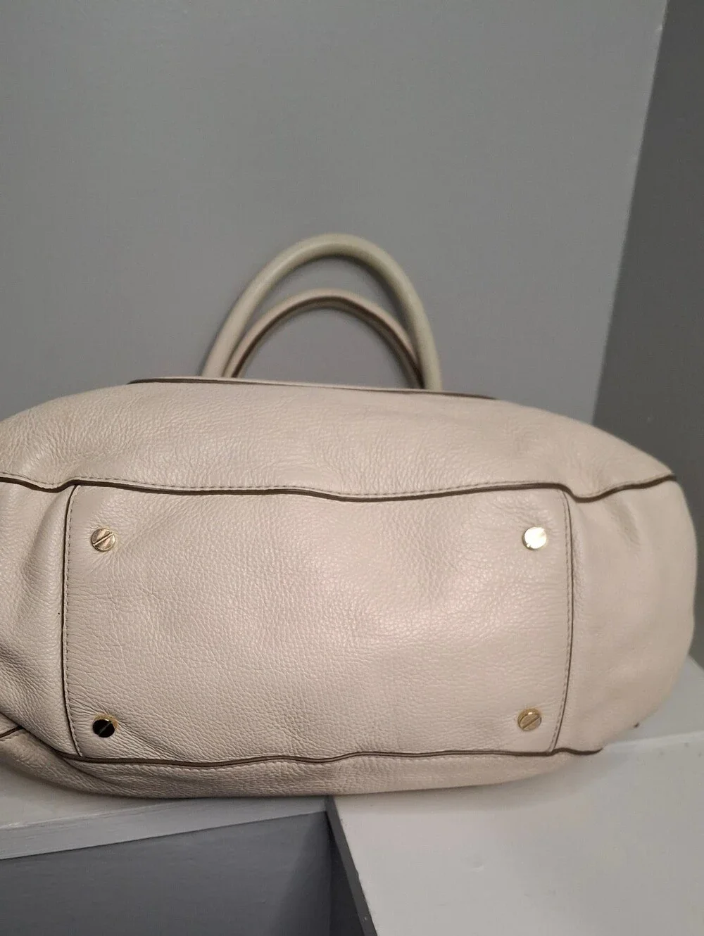 Tory Burch Amanda Classic Hobo Pebbled Leather Ivory Convertible Tote